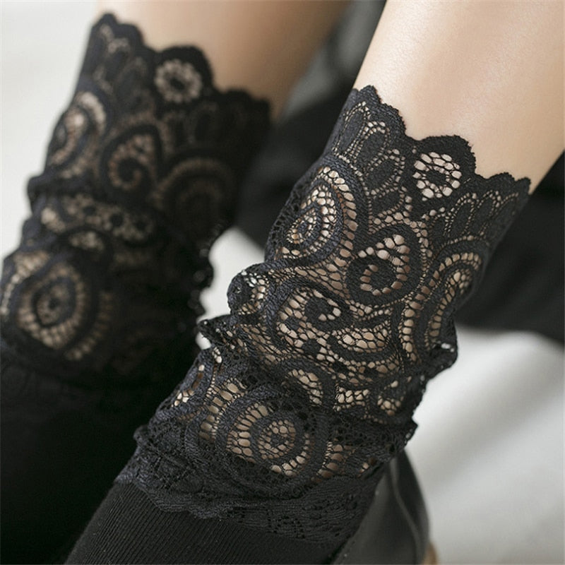 Lace Floral Mesh Socks