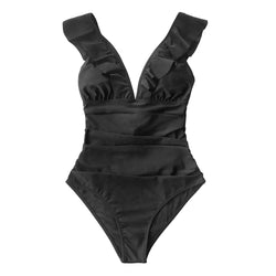 Vintage Zipper One Piece Swimwear