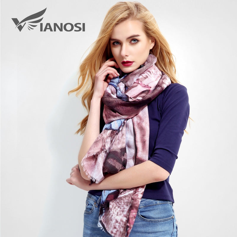 Stylish Multicolor Butterfly Print Scarf