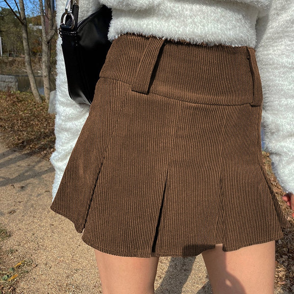 Brown Vintage Corduroy Skirt