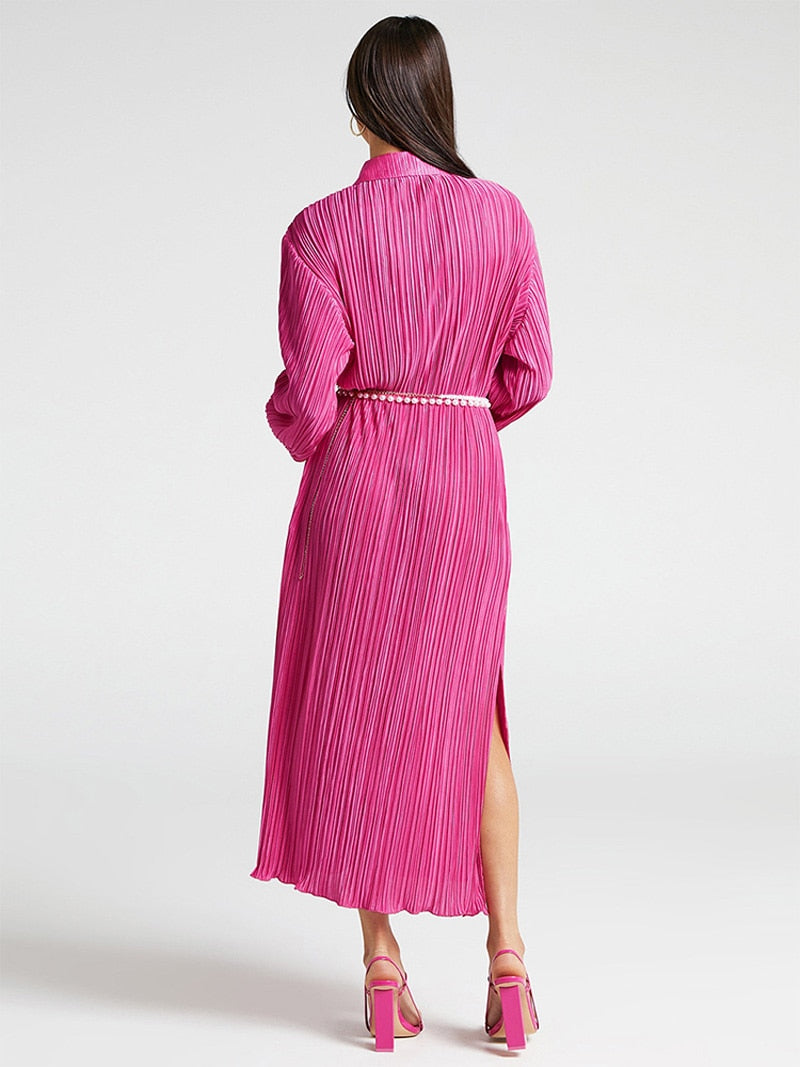 Elegant Midi Pleated Dress