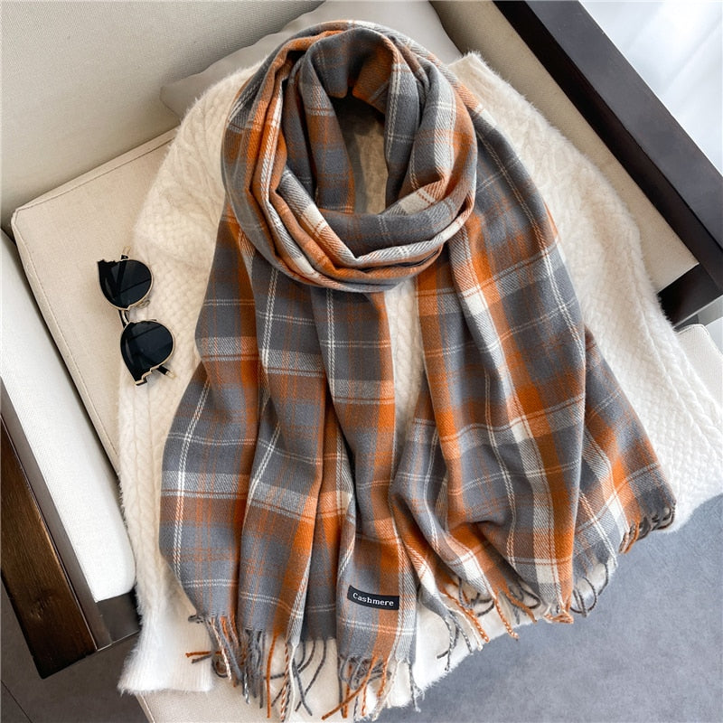 Casual Plaid Scarf