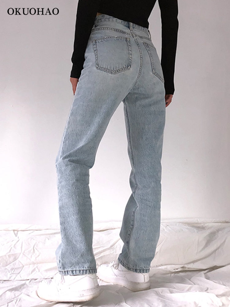 High Waist Boyfriend Jeans