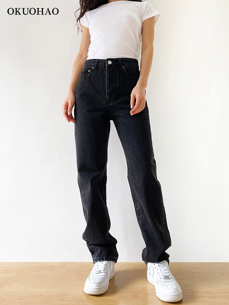 High Waist Boyfriend Jeans