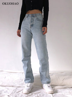 High Waist Boyfriend Jeans