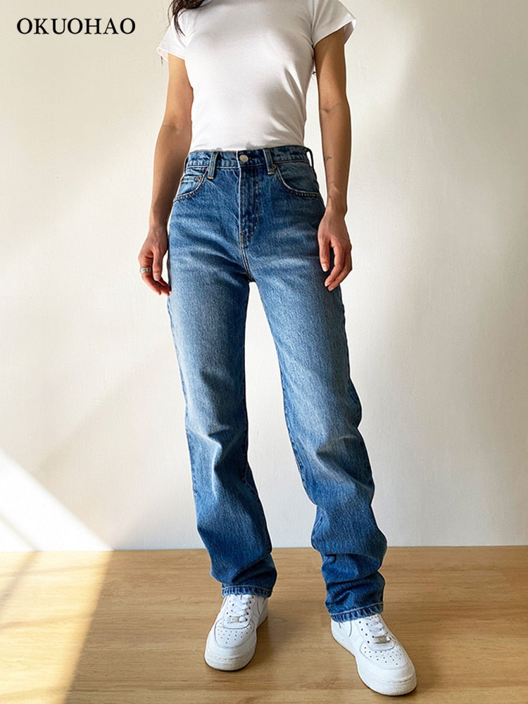 High Waist Boyfriend Jeans