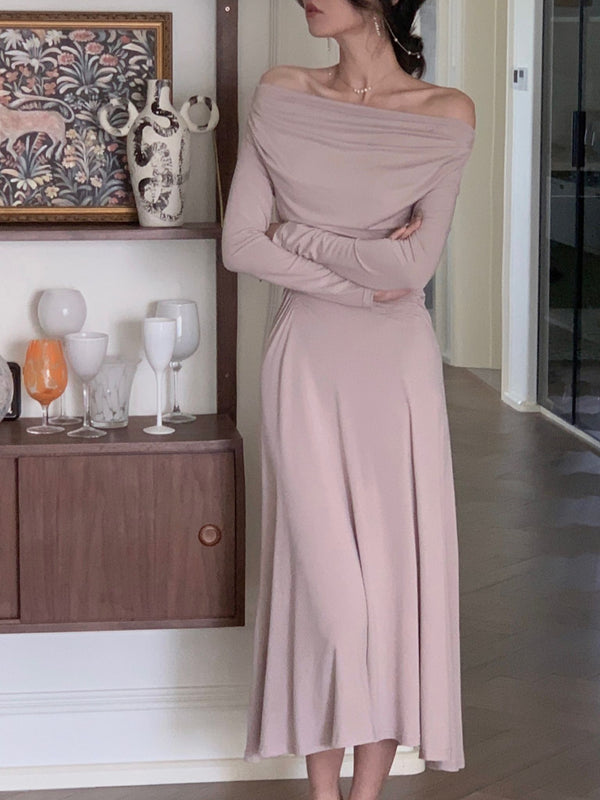 Elegant Long Sleeve Off Shoulder Dress